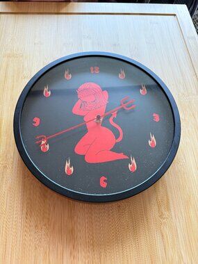 Valfre Devilish Pinup Girl Wall Clock — Perfect Conditionv RARE